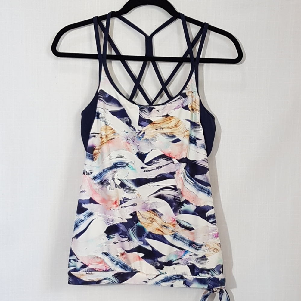 Athleta Tankini Blousy Swim Top with Built-in Bra